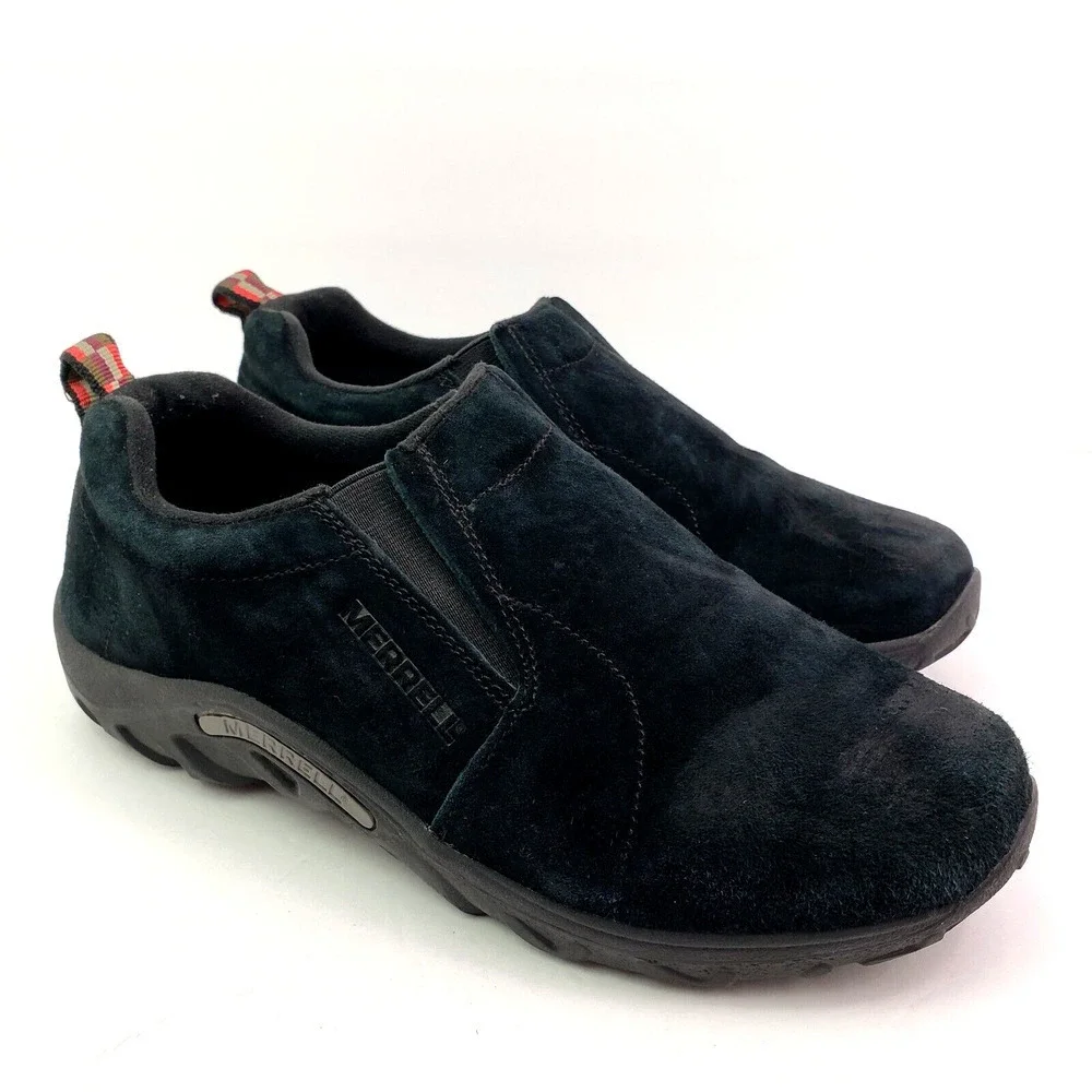 Merrell Jungle Moc Youth Boys Size 7Y Black Leather Slip On Outdoors Shoes
